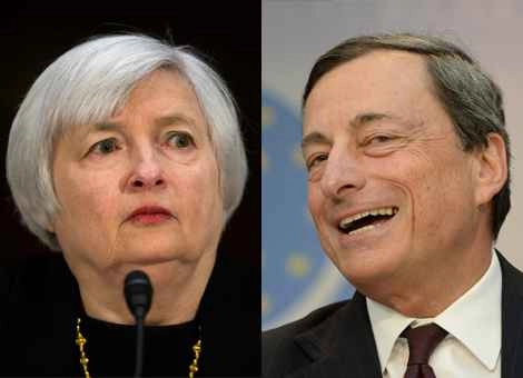 Janet Yellen dan Mario Draghi