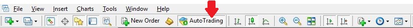 tombol auto-trading untuk mengaktifkan robot trading Forex